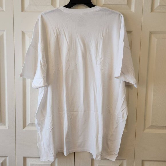 Athletic Works Mens 4XL Tee White 100% Cotton Tee Breathable Loose Fit - Picture 6 of 7
